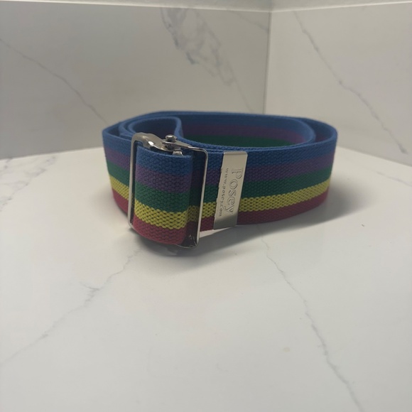 Posey Rainbow Gait Belt /Strap Silver Metal Buckle With Grip Mobility Stability - Picture 3 of 3